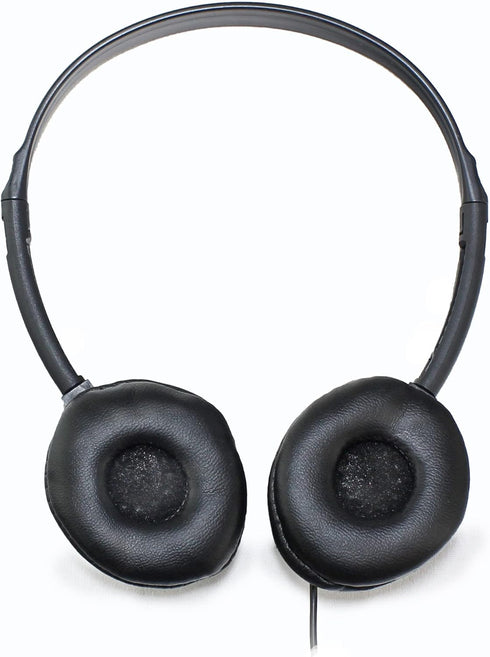 Soundnetic SN313 Classroom Over The Head Stereo Headphones with Leatherette Earpads, Black, Count of 10, Pack of 1