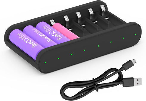 ISDT Battery Charger AA AAA Rechargeable Batteries 8-Bay Portable Smart Charger Fast Charging