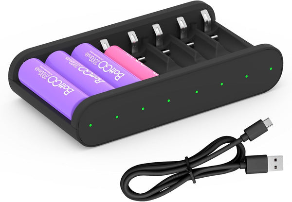 ISDT Battery Charger AA AAA Rechargeable Batteries 8-Bay Portable Smart Charger Fast Charging