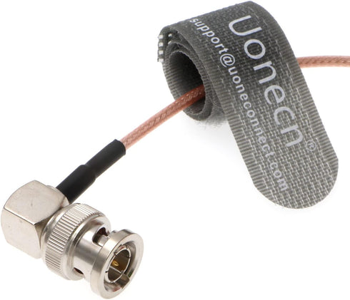 Uonecn RG179 HD-SDI Cable BNC Male to Right Angle BNC Cable, 75ohm MegaFlex for Blackmagic Cameras 24''