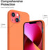 ORNARTO Slim Liquid Silicone Case for iPhone 13 6.1, Full Covered Soft Gel Rubber Cover, Orange