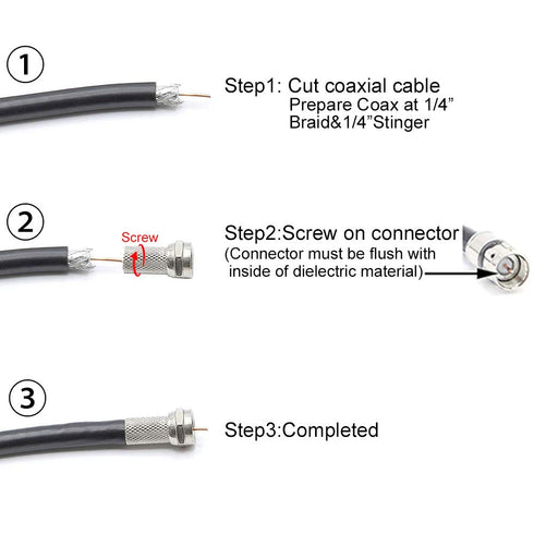 VCE Coaxial Cable Connector 6 Pcs, 3GHz Coax Coupler for Cable Extension and TV Cable Repair, Nickel Plated