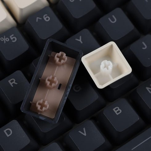 YMDK Double Shot 108 Dyed PBT Keycap Set, Rainbow Carbon Sunset Backlit Keycaps for MX Switches