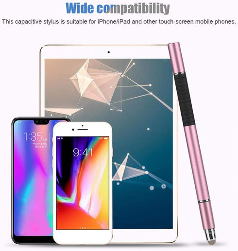 Stylus Pens for Touch Screens High Precision Capacitive Stylus Portable High Compatible 3 in 1 Mobile Phone Stylus Pen, Stylus, Wide Compatibility Sensitive for Mobile Phone Tablet Rose Gold