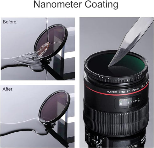 K&F Concept 49mm Variable ND Lens Filter ND8-ND128 (3-7 Stop), Waterproof VND Filter with Multi-Coatings