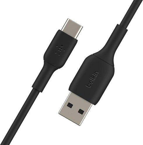 Belkin BoostCharge USB-C to USB-A Cable (2M/6.6ft) for iPhone 15, Samsung Galaxy S24, Pixel 7/8, iPad Pro & more - Black
