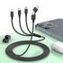 Multi 5 in 1 Universal USB Fast Charging Cable, 1.8M/6FT Nylon Braided Sync Charger Cord for Android/iPhone