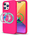 ZUSLAB Neon Pink Magnetic Silicone Case for iPhone 14 Pro, Compatible with All MagSafe Accessories & Charging