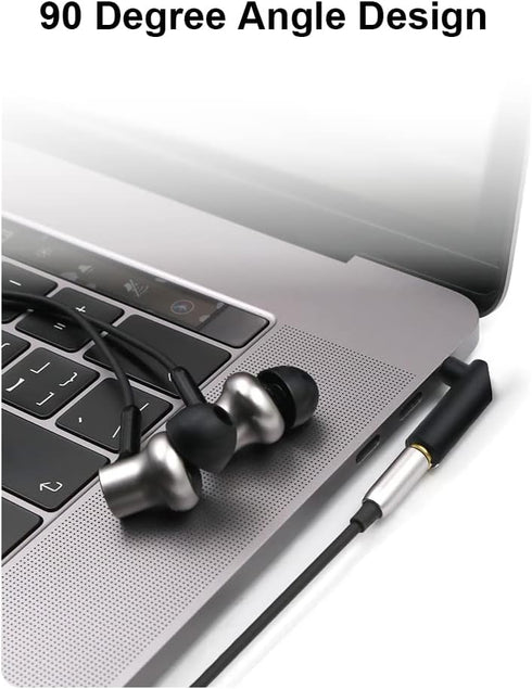 3.5mm Angle Male to Female Audio Adapter, 90 Degree Right Angle Gold-Plated TRS Stereo Jack Plug, 2 PACK
