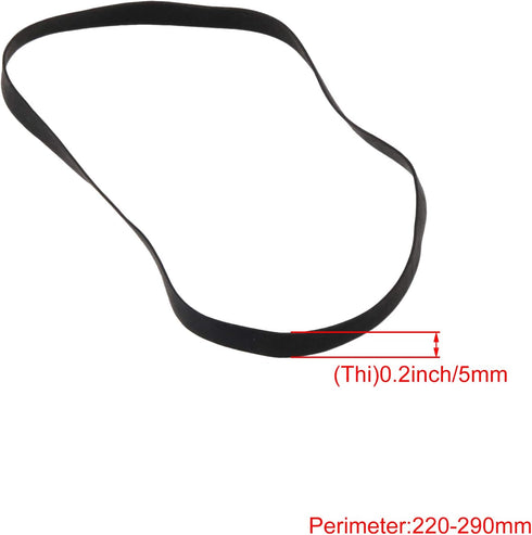 Lovermusic 20Pcs Flat Cassette Tape Machine DVD Drive Rubber Belt Replacement, Black