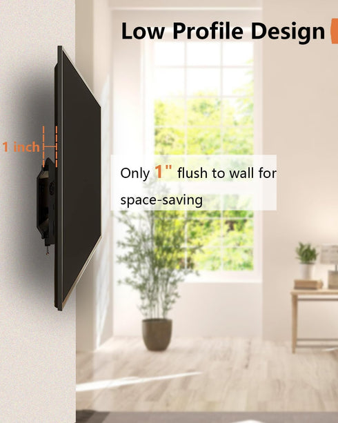 Fixed TV Wall Mount, TV Mount Bracket Flat Mount for Most 14-43 Inches TVs, Low Profile Wall Mount Saving Space for LED, LCD, Plasma TV, Max VESA 200x200mm, 55LBS Load Capacity
