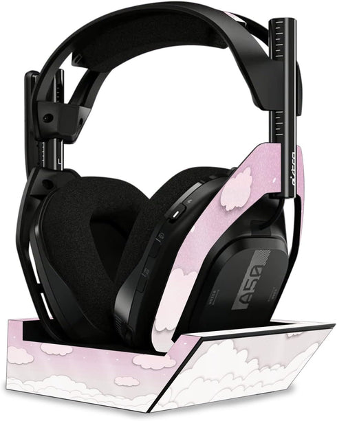 MightySkins Glossy Glitter Skin for Astro A50 Wireless Headphones + Base Station (Gen 4) - Baby Clouds, Protective,