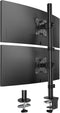 HUANUO Vertical Dual Monitor Mount, Stacked Monitor Stand for 2 Monitors with Height Adjustment