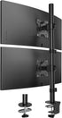 HUANUO Vertical Dual Monitor Mount, Stacked Monitor Stand for 2 Monitors with Height Adjustment