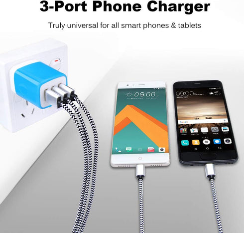 Sicodo USB Wall Charger, 2-Pack Universal 3.1A Quick Wall Plug Charger Cubes for iPhone and Samsung