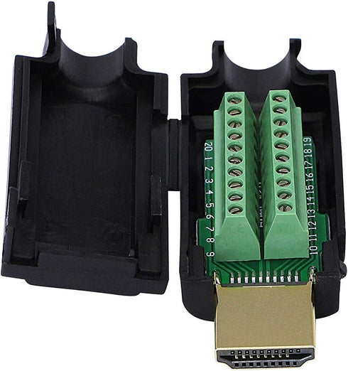 SinLoon 2 Pack HDMI Solderless Adapter, Gold Plated HDMI Extension Cable Connector, Signals Terminal Breakout Board