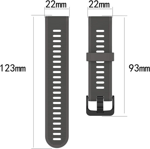 3-Pack Silicone Bands for Garmin Forerunner 945 Smartwatch, Replacement Strap (Black, White, Green)