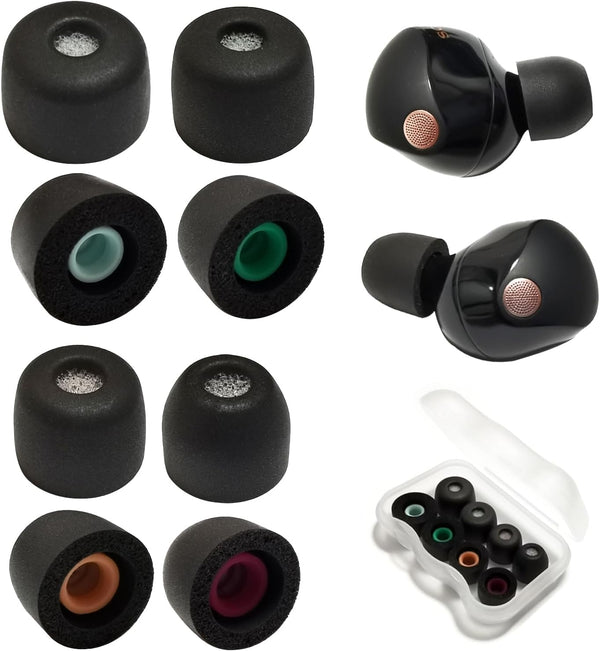 Memory Foam Ear Tips for Sony WF-1000XM5, Filter Screen Earbuds Tips for WF-1000XM5 WF-1000XM4, 4 Pairs