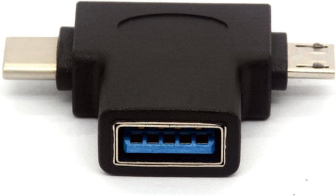 2in1 Micro USB 3.0 and 2.0 Type C OTG Adapter, USB-C Male to USB-A 3.0 Female Converter for Android Devices