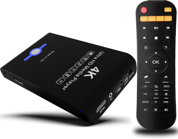 JLZNLC 4K Ultra HD Media Player & HDD Enclosure 2-in-1,Digital Signage, Play H.265/HEVC