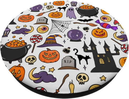 Fun Halloween Spooky Pumpkin Cute Trick or Treat Pattern PopSockets Swappable PopGrip