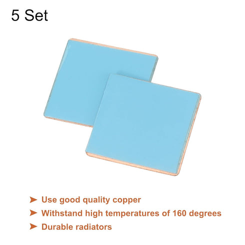 MECCANIXITY Heatsink Copper Sheet Shim, 0.3mm Thickness 20 x 20mm Pads with Thermal Conductive Adhesive Tapes