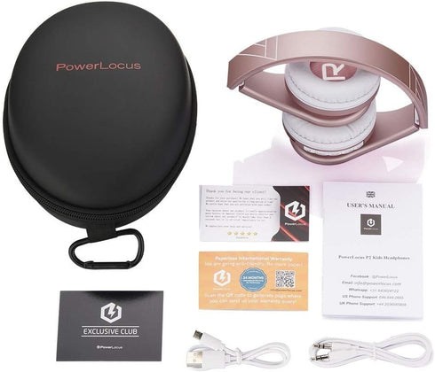 PowerLocus Over Ear Bluetooth Headphones, Rose Gold, Wireless Headphones Foldable, Hi-Fi Stereo, Soft Memory Foam