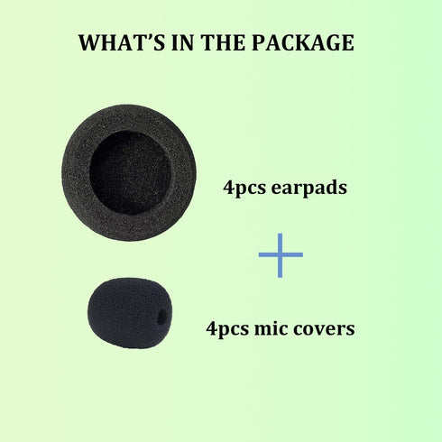 Ear Cushions for Jabra Headset, Foam Replacement Ear Pads Compatible with Jabra Biz 1500 1900 2300 2400 (4 Pack)
