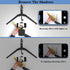MLSAC Overhead Phone Mount with LED Light, Phone Stand for Recording, Adjustable Tabletop Stand for Live Streaming