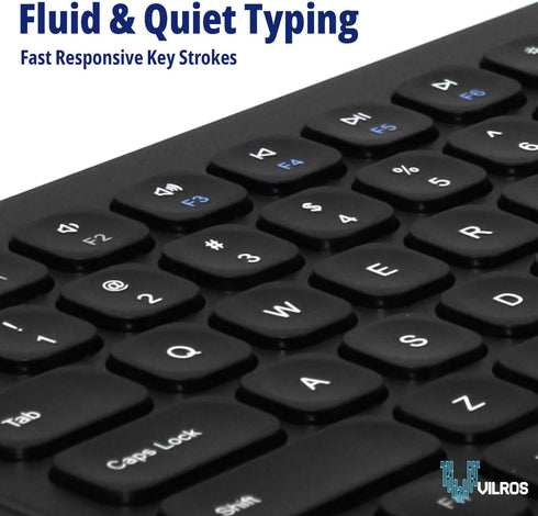 Vilros 2.4G Wireless & Wired Touch Keyboard with Built-in Touchpad, USB Wired + 2.4G Compatible with Raspberry Pi
