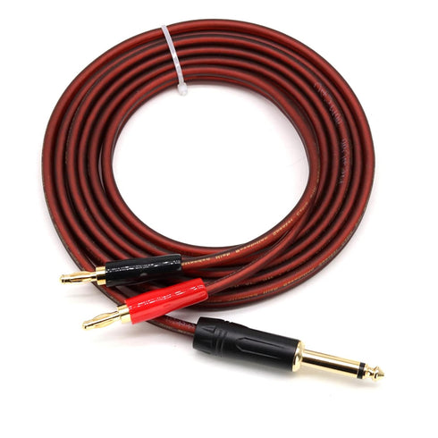 6.35mm TS to Banana Plug Speaker Audio Cable, Gold-plated 1/4 TS Speaker Wire Cord