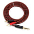 6.35mm TS to Banana Plug Speaker Audio Cable, Gold-plated 1/4 TS Speaker Wire Cord