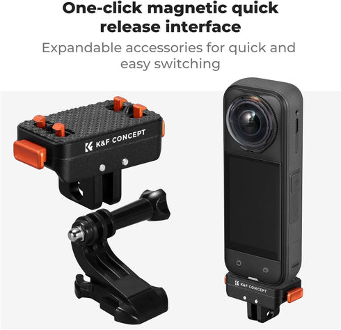 K&F CONCEPT Insta360 X5, 1/4 2, X4 Upgrade Magnetic Quick Release Mount Compatible with with Screw Hole/Adapter