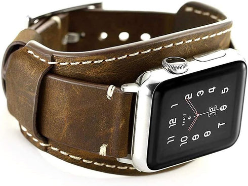 Compatible with Apple Watch Bands 38mm 40mm 41mm 42mm Genuine Leather Strap for iWatch Band Series 10