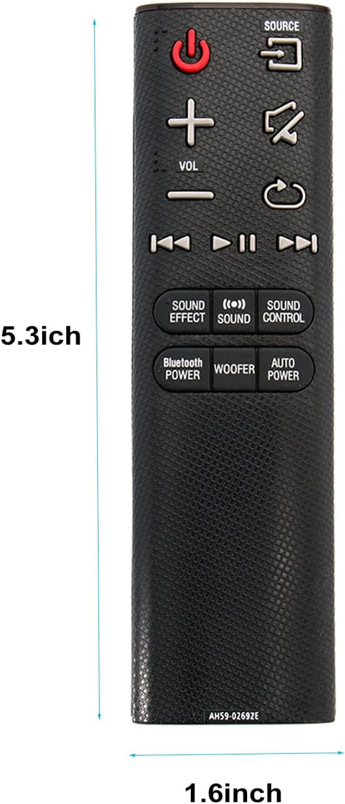 New Replacement Remote Control AH59-02692E - Compatible with Samsung Soundbar Models HW-JM6000C, HW-J55, and more