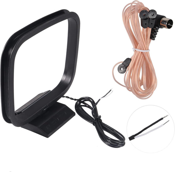 DORHEA FM Antenna Dipole AM Loop Antenna with 2 Pin Bare Wire Radio