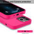 DEENAKIN iPhone 12 Pro Max Case with Screen Protector, Soft Silicone Gel Rubber Bumper Cover, Hot Pink