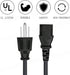3 Prong Power Cord Replacement for Viewsonic PJ452 PJD5155, 8ft C13 AC Cable