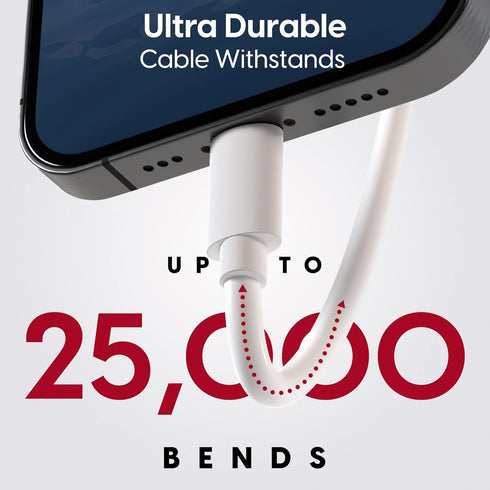 TALK WORKS 10ft Fast-Charge Lightning Cable - MFi-Certified for iPhone 14, 13, 12, 11 Pro/Max, AirPods - Heavy-Duty
