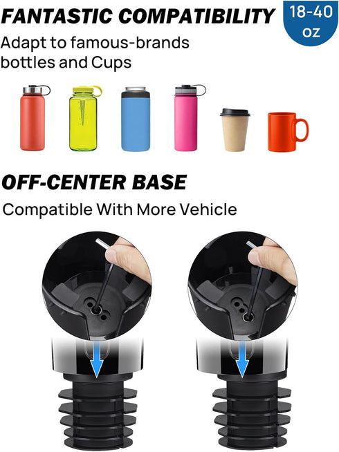 JOYTUTUS Cup Holder Phone Mount for Car, Large Adapter with 360 Degree Rotation, Compatible with iPhone & Samsung