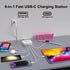 100W GaN USB C Fast Charger Block, Compact 6 Port GaN Charging Station HUB for iPhone 15 14 13 12 Pro Max, iPad Pro