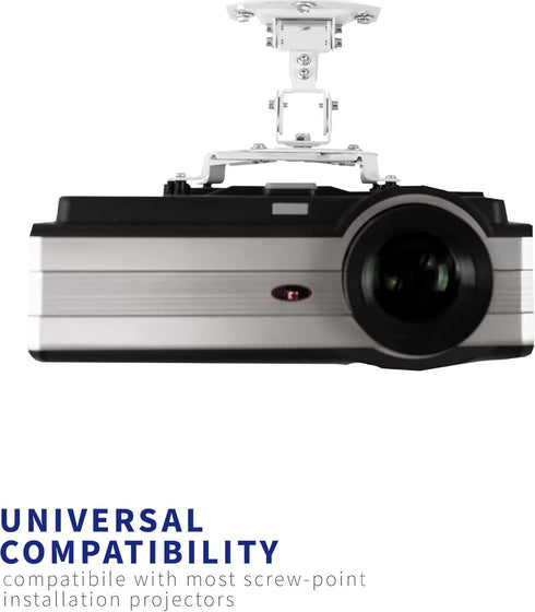 VIVO Universal Adjustable Ceiling Projector Mount for Regular and Mini Projectors, White, MOUNT-VP01W