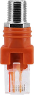 RF to RJ45 Converter Adapter, 2 Pack F Female to RJ45 Male Ethernet Adapter, Coaxial Coupler Connector - Orange