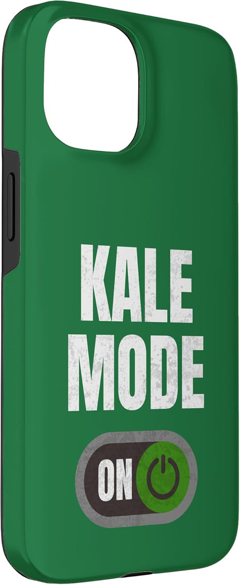 Funny Kale Saying Mode On Power Button 15 Kale Mode On Funny Vegan Vegetable Lover Healthy Food Quote Case for iPhone