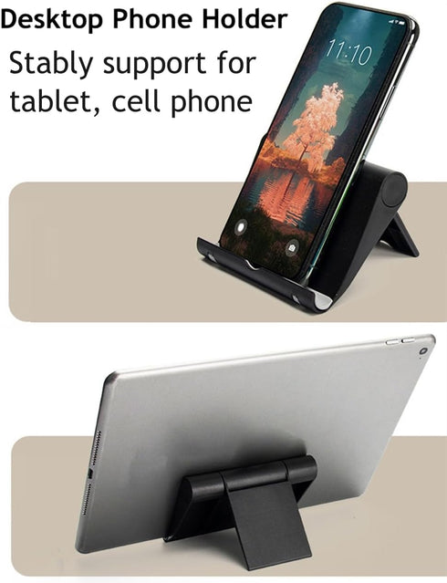 JUSDIQIR Cell Phone Stand for Desk Foldable Cell Phone Holder Desk Tablet Holder Mobile Phone Dock, Multi-Angle