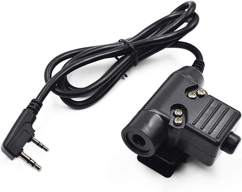 Tactical U94 PTT Cable Plug Headset Adapter Compatible with Baofeng Radios BF-F8HP, BF-F9, UV-82, UV-5R