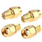 SMA Female to RP-SMA Male Jack Adapter, 50ohm, Pure Brass, Antenna Coaxial, 4 Pack