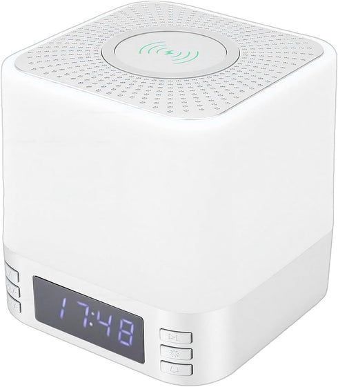 Zunate Clock Speaker Wireless Charger with Bluetooth 5.3, Digital Alarm Clock Night