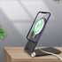 Foldable Phone Stand for MagSafe Charger, Adjustable Angle Aluminum Desk Holder Compatible with MagSafe for iPhone 15