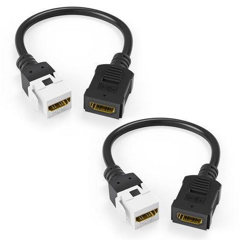 VCE 2-Pack HDMI Keystone Jack, Female to Female HDMI Pigtail Cable 4K